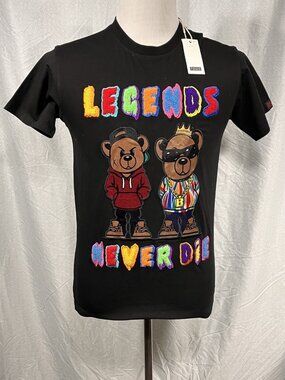 Bleecker & Mercer Legends Never Die Graphic Tee Black Small NWT